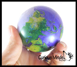 LAST CHANCE - LIMITED STOCK - Large Earth  2.5" Bouncy Ball - Swirling Ocean Water Globe -  Bouncing Ball Party Favor Novelty Toy