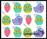 LAST CHANCE - LIMITED STOCK - SALE  - 4 Easter Bubble Popper Toys - Bunny, Carrot, Egg, and Chick in Egg - Easter Basket Fidget - Silicone Push Poke Bubble Wrap Fidget Toy - Press Bubbles to Pop - Sensory Stress Toy OT