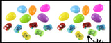 BULK - 24 Pre-filled Easter Eggs with Cars - Pull Back Toy Vehicle - Easter Egg Hunt - Easter Basket - Party Favor