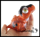 SET OF 3 - Dragon Fire and Eye Popping Dinosaurs - Cute Squeeze Toy - Fun Fidget - Unique OT Hand Strength, Fine Motor Dino