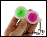 LAST CHANCE - LIMITED STOCK  - SALE - Double Bubble Hard Shell Key Chain - Bubble Wrap Pop Fidget Toy Clip
