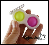LAST CHANCE - LIMITED STOCK  - SALE - Double Bubble Hard Shell Key Chain - Bubble Wrap Pop Fidget Toy Clip