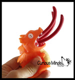 SET OF 3 - Dragon Fire and Eye Popping Dinosaurs - Cute Squeeze Toy - Fun Fidget - Unique OT Hand Strength, Fine Motor Dino