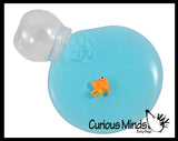 LAST CHANCE - LIMITED STOCK - Goldfish Slime Bowl - Blue Slime with Mini Fish Figurine -  Cute Pet putty/dough/slime