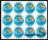 LAST CHANCE - LIMITED STOCK - Goldfish Slime Bowl - Blue Slime with Mini Fish Figurine -  Cute Pet putty/dough/slime