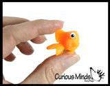 Goldfish Slime Bowl - Blue Slime with Mini Fish Figurine -  Cute Pet putty/dough/slime