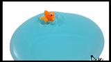 Goldfish Slime Bowl - Blue Slime with Mini Fish Figurine -  Cute Pet putty/dough/slime