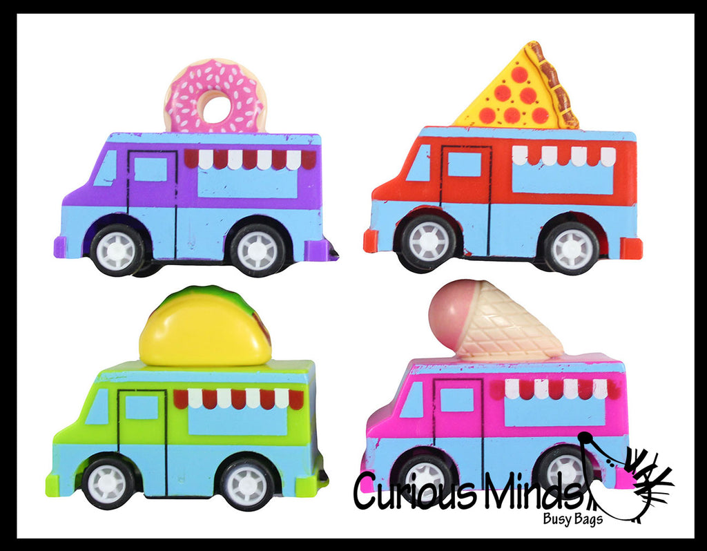 Food Truck Theme Pull Back Cars - Cute Fun Novelty Toy - Classic Party Favors