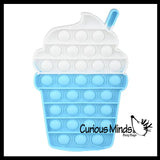 Frappe Iced Coffee Bubble Pop Fidget Toy - Silicone Push Poke Bubble Wrap Fidget Toy - Press Bubbles to Pop the Bubbles Down Then Flip it over and Do it Again - Bubble Popper Sensory Stress Toy