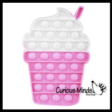 Frappe Iced Coffee Bubble Pop Fidget Toy - Silicone Push Poke Bubble Wrap Fidget Toy - Press Bubbles to Pop the Bubbles Down Then Flip it over and Do it Again - Bubble Popper Sensory Stress Toy
