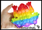 LAST CHANCE - LIMITED STOCK - Cute Frog Rainbow Animal Theme Bubble Pop Game - Silicone Push Poke Bubble Wrap Fidget Toy - Press Bubbles to Pop - Bubble Popper Sensory Stress Toy