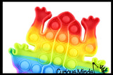 LAST CHANCE - LIMITED STOCK - Cute Frog Rainbow Animal Theme Bubble Pop Game - Silicone Push Poke Bubble Wrap Fidget Toy - Press Bubbles to Pop - Bubble Popper Sensory Stress Toy