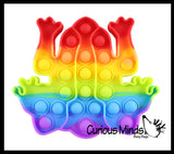 LAST CHANCE - LIMITED STOCK - Cute Frog Rainbow Animal Theme Bubble Pop Game - Silicone Push Poke Bubble Wrap Fidget Toy - Press Bubbles to Pop - Bubble Popper Sensory Stress Toy