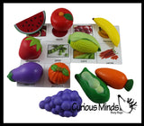 Fruits & Vegetable Match - Healthy Food with Matching Cards - 2 Part Cards.  Montessori learning toy, language materials - Large Food Objects
