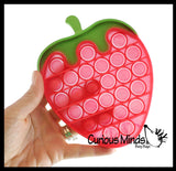 BULK - WHOLESALE -  SALE - Fruit Theme Bubble Pop Game - Silicone Push Poke Bubble Wrap Fidget Toy - Press Bubbles to Pop the Bubbles Down Then Flip it over and Do it Again - Bubble Popper Sensory Stress Toy