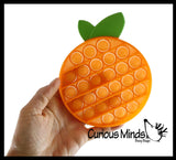 BULK - WHOLESALE -  SALE - Fruit Theme Bubble Pop Game - Silicone Push Poke Bubble Wrap Fidget Toy - Press Bubbles to Pop the Bubbles Down Then Flip it over and Do it Again - Bubble Popper Sensory Stress Toy
