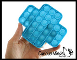 Set of 3 Different Size & Shape Bubble Pop Games - Silicone Push Poke Bubble Wrap Fidget Toy - 4" / 3" / and 2"/ - Bubble Popper Sensory Stress Toy