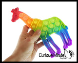 Giraffe Rainbow Animal Theme Bubble Pop Game - Silicone Push Poke Bubble Wrap Fidget Toy - Press Bubbles to Pop - Bubble Popper Sensory Stress Toy