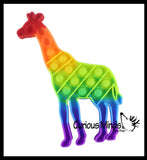 Giraffe Rainbow Animal Theme Bubble Pop Game - Silicone Push Poke Bubble Wrap Fidget Toy - Press Bubbles to Pop - Bubble Popper Sensory Stress Toy