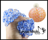 BULK - WHOLESALE -  SALE - Confetti Gel Filled Mesh Net Blob Ball - Squishy Fidget Ball