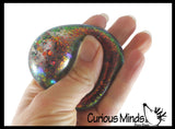 LAST CHANCE - LIMITED STOCK - SALE  - Small Metallic with Shiny Iridescent Glitter Thick Gel-Filled Squeeze Stress Balls  -  Sensory, Stress, Fidget Toy