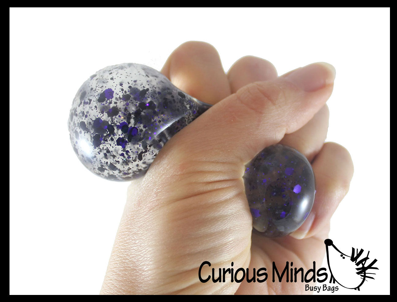 LAST CHANCE - LIMITED STOCK - SALE  - Small Metallic with Shiny Iridescent Glitter Thick Gel-Filled Squeeze Stress Balls  -  Sensory, Stress, Fidget Toy