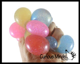 BULK - WHOLESALE - SALE - Individually Wrapped Small Amazing 1.5" Glitter Stress Ball - Ceiling Sticky Glob Balls - Squishy Gooey Shape-able Squish Sensory Squeeze Balls