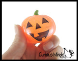 Glitter Gel Pumpkin Stress Balls - Sticky Pumpkins Squeeze Fidget - Trick or Treat - Party Favors