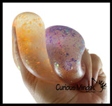 Glitter Sugar Ball - Glittery Shimmer Thick Glue/Gel Stretch Ball -Syrup Molasses   Ultra Squishy and Moldable Slow Rise Relaxing Sensory Fidget Stress Toy