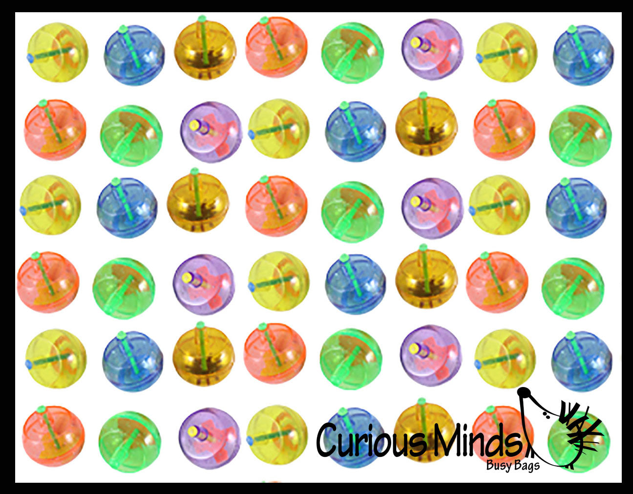 Plastic Glitter Spinning Tops Toy - Spin - Spinner Tops - Small Party Favor Goody Bag Filler - Prize Rewards