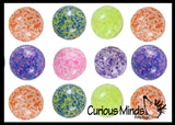 BULK - WHOLESALE -  SALE - Individually Wrapped Small Amazing 1.5" Confetti Bead with Thick Gel Mold-able Stress Ball - Ceiling Sticky Glob Balls - Squishy Gooey Shape-able Squish Sensory Squeeze Balls