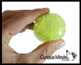 BULK - WHOLESALE -  SALE - Individually Wrapped Small Amazing 1.5" Confetti Bead with Thick Gel Mold-able Stress Ball - Ceiling Sticky Glob Balls - Squishy Gooey Shape-able Squish Sensory Squeeze Balls