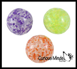 Small Amazing 1.5" Confetti Bead with Thick Gel Mold-able Stress Ball - Ceiling Sticky Glob Balls - Squishy Gooey Shape-able Squish Sensory Squeeze Balls