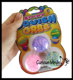 Small Amazing 1.5" Confetti Bead with Thick Gel Mold-able Stress Ball - Ceiling Sticky Glob Balls - Squishy Gooey Shape-able Squish Sensory Squeeze Balls