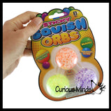 Small Amazing 1.5" Confetti Bead with Thick Gel Mold-able Stress Ball - Ceiling Sticky Glob Balls - Squishy Gooey Shape-able Squish Sensory Squeeze Balls