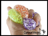 BULK - WHOLESALE -  SALE - Individually Wrapped Small Amazing 1.5" Confetti Bead with Thick Gel Mold-able Stress Ball - Ceiling Sticky Glob Balls - Squishy Gooey Shape-able Squish Sensory Squeeze Balls