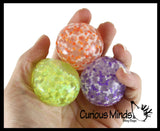 Small Amazing 1.5" Confetti Bead with Thick Gel Mold-able Stress Ball - Ceiling Sticky Glob Balls - Squishy Gooey Shape-able Squish Sensory Squeeze Balls