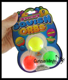 Small 1.5" Neon Soft Doh Filled Stress Ball - Ceiling Sticky Glob Balls - Squishy Gooey Shape-able Squish Sensory Squeeze Balls