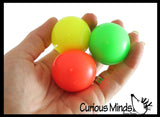 BULK - WHOLESALE - SALE - Individually Wrapped Small Neon Doh Filled 1.5" Stress Ball - Ceiling Sticky Glob Balls - Squishy Gooey Shape-able Squish Sensory Squeeze Balls