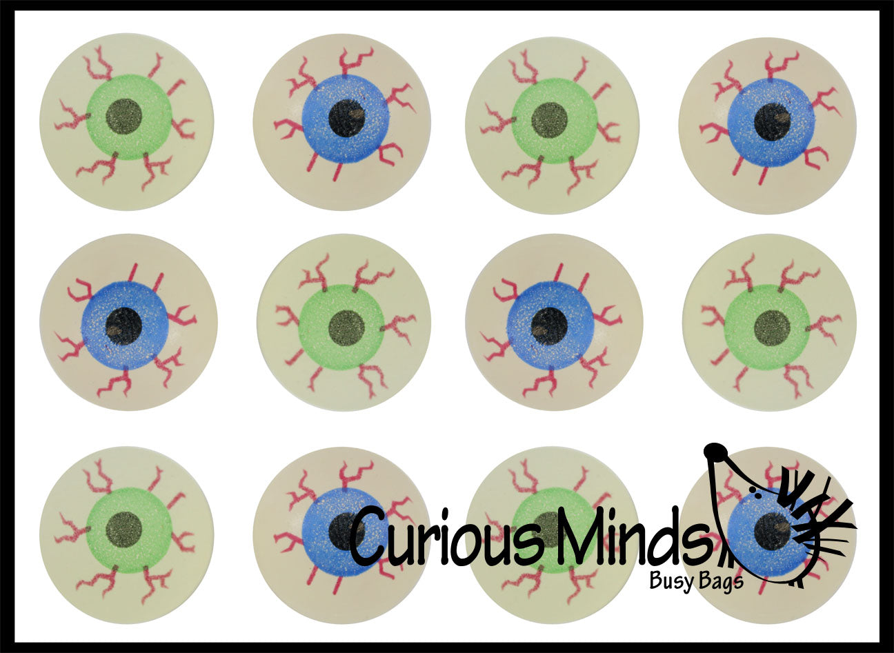 Eye Glow in The Dark Super Bouncy Balls - Spooky Eyeball Novelty Party Favor Toy Halloween, ophthalmologist, Optometry Anatomy