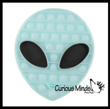 Glow in the Dark Alien Bubble Pop Fidget Toy - Silicone Push Poke Bubble Wrap Fidget Toy - Press Bubbles to Pop - Bubble Popper Sensory Stress Toy