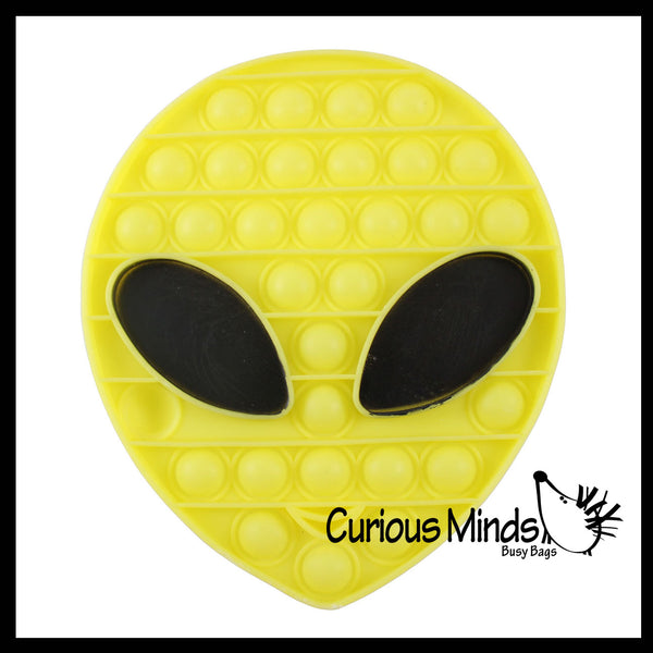Glow in the Dark Alien Bubble Pop Fidget Toy - Silicone Push Poke Bubb ...