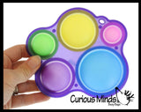 LAST CHANCE - LIMITED STOCK  - SALE - Glow in the Dark Hard Shell Multi Bubble Toddler to Adult - Bubble Wrap Pop Fidget Toy - 5 Different Size Bubbles