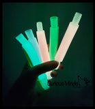 Small Glow in the Dark Pull and Pop Fidget Snap Expanding Flexible Accordion Tube Toy - Free Play - Open Ended Fidget Toy