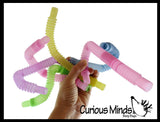 Small Glow in the Dark Pull and Pop Fidget Snap Expanding Flexible Accordion Tube Toy - Free Play - Open Ended Fidget Toy