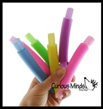 Small Glow in the Dark Pull and Pop Fidget Snap Expanding Flexible Accordion Tube Toy - Free Play - Open Ended Fidget Toy