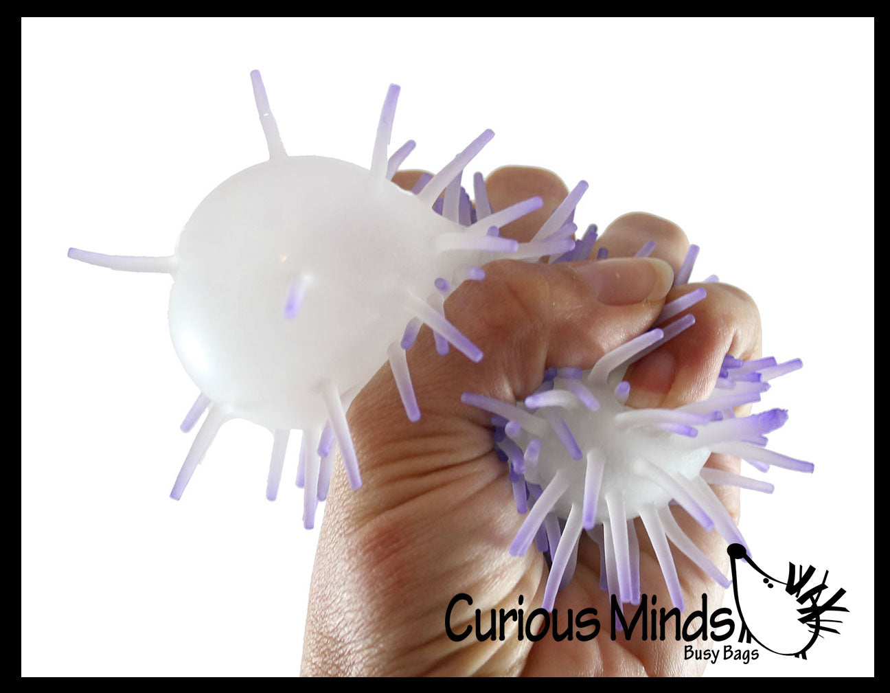 Glow in the Dark 4" Puffer Ball -  Indoor Soft Hairy Air-Filled Sensory Ball