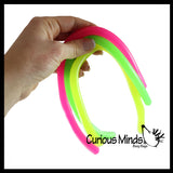 Glow in the Dark Stretch String Fidget Toy- Worm Noodle Strings Fidget Toy - 14" Long, Thick, Build Resistance for Strengthening Exercise, Pull, Stretchy, Fiddle