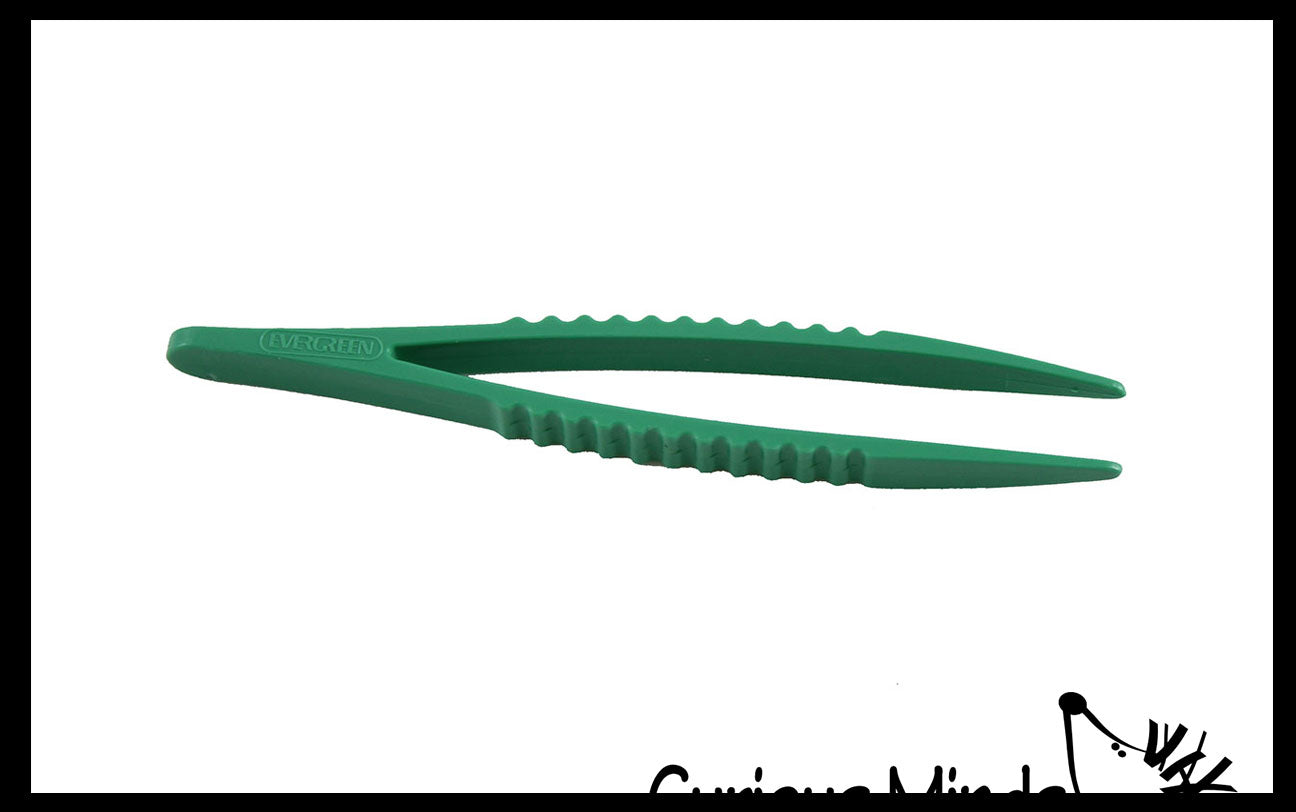 Green Safety Plastic Tweezers for Children - Fine Motor Tools, Occupational Therapy, Special Needs, Sensory Bin, Preschool Tools