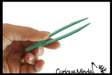 Green Safety Plastic Tweezers for Children - Fine Motor Tools, Occupational Therapy, Special Needs, Sensory Bin, Preschool Tools